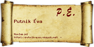 Putnik Éva névjegykártya